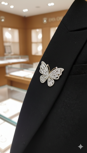 گل سینه طرح پروانه سایز کوچک